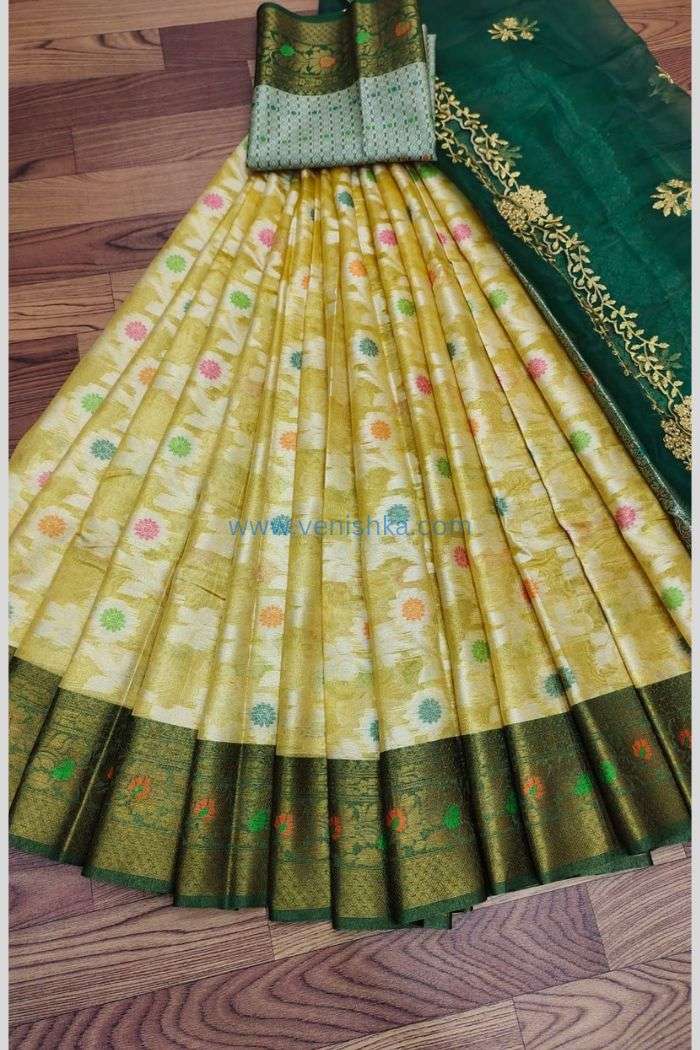 New Kanjivaram Silk Half Saree Lehenga Pure Zari Waving South Indian  Wadding Woman Half Saree Lehenga With Stitched Women Blouse and Lehenga -  Etsy | Half saree lehenga, Half saree designs, Silk