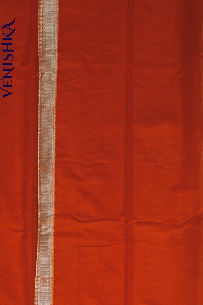 Handloom Semi Georgette Fancy Saree Red - 4