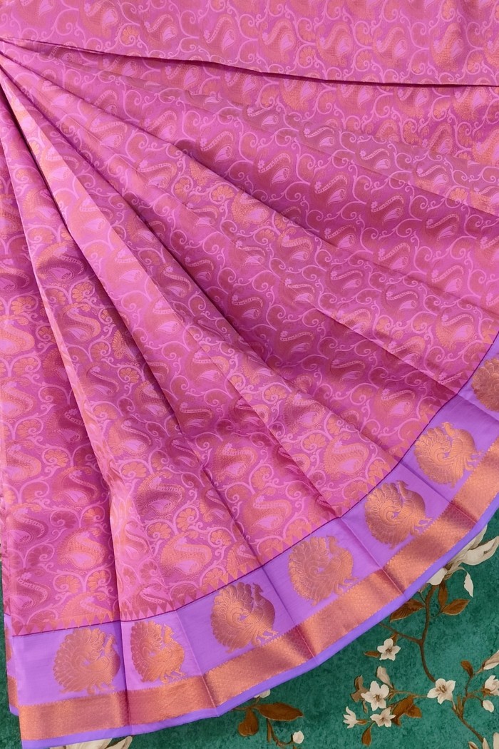 Fancy Silk Pink With Blue - 5