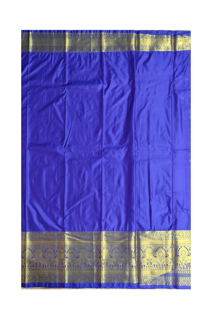 Kanjivaram Semi Tissue Silk Saree Blue - 6