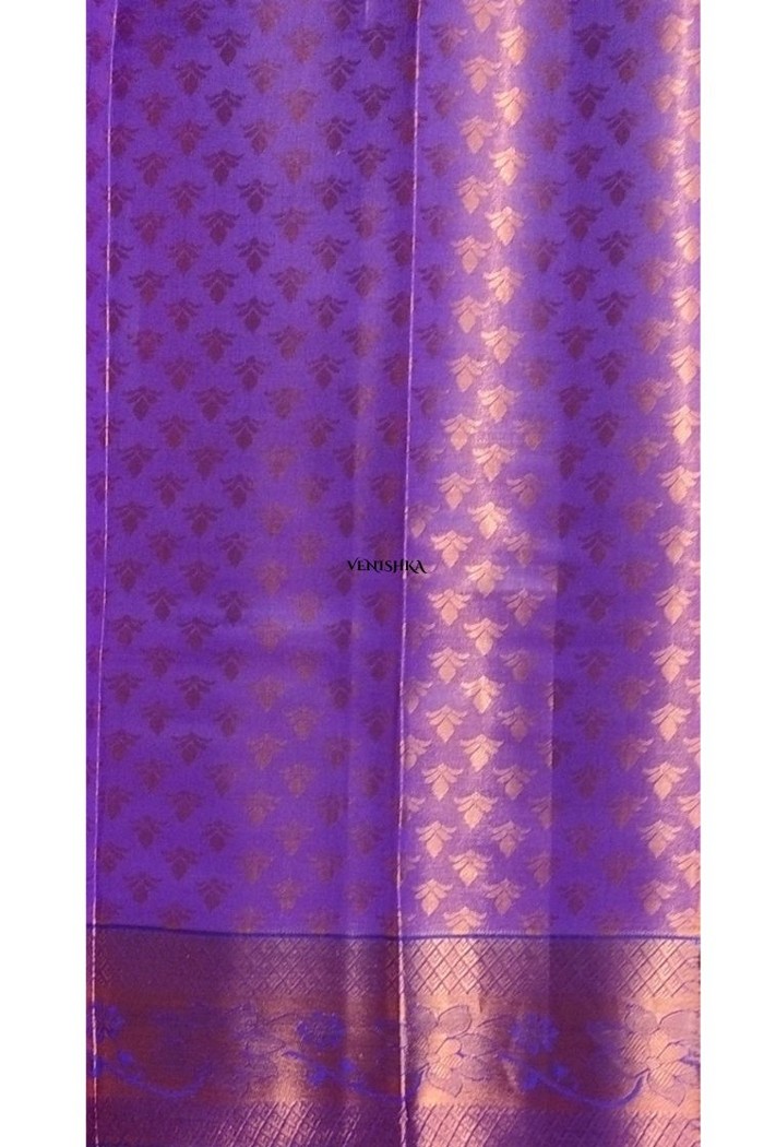 Fancy Silk Purple With Buttas - 3