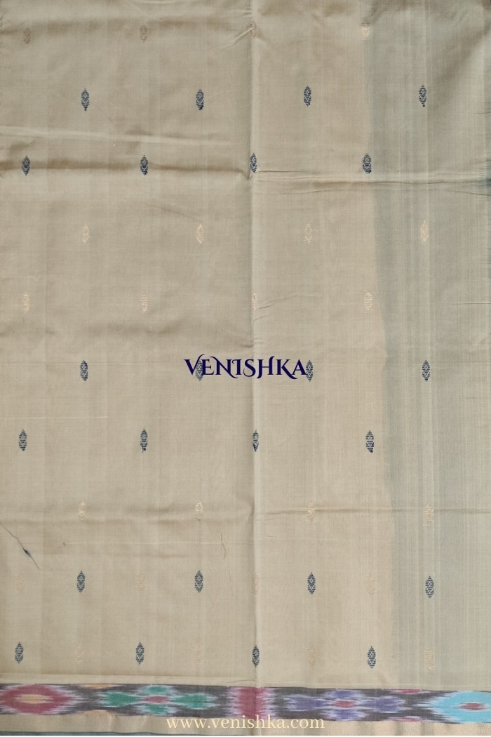 Uppada Silk With Pochampally Border Light Brown