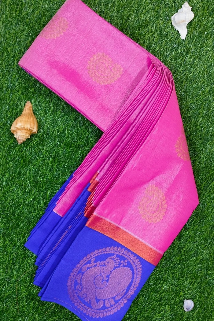 Tissue Silk Dark Pink With Blue Shade