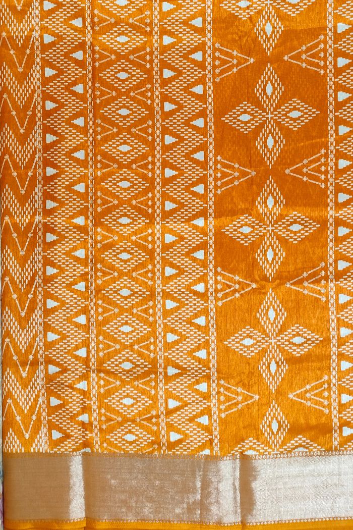 Dola Semi Silk Saree with Rusty Orange