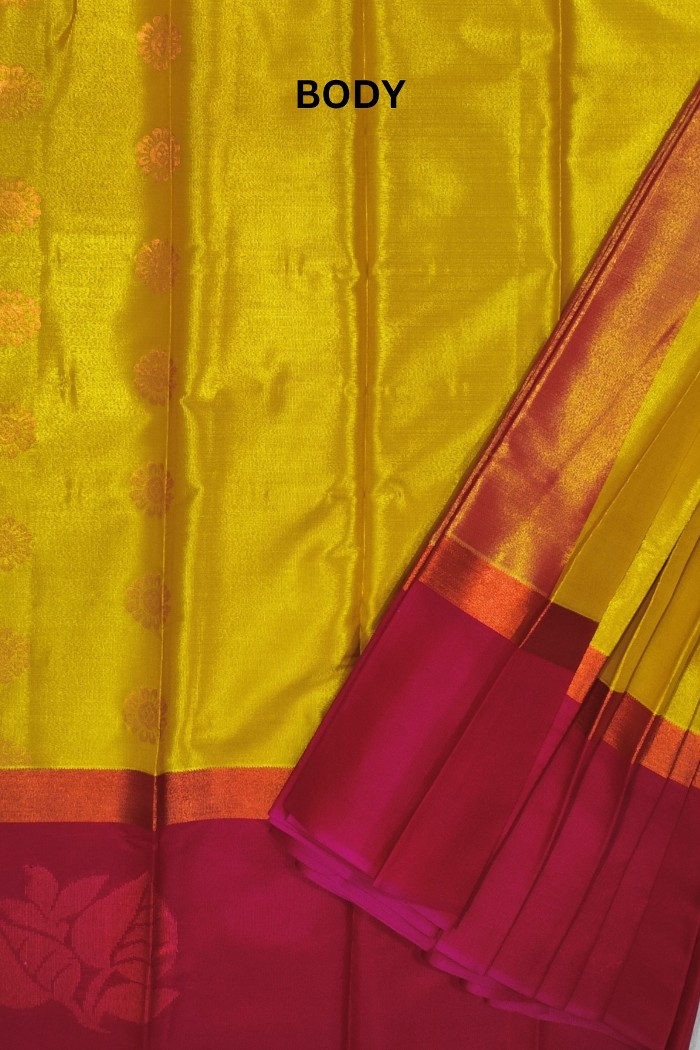 Tissue Silk Yellow With Pink Shade