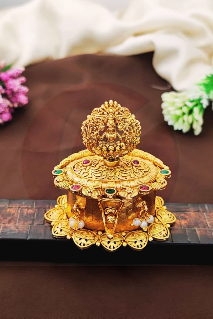Antique Lakshmi Kumkum Box for Pooja and Gifting