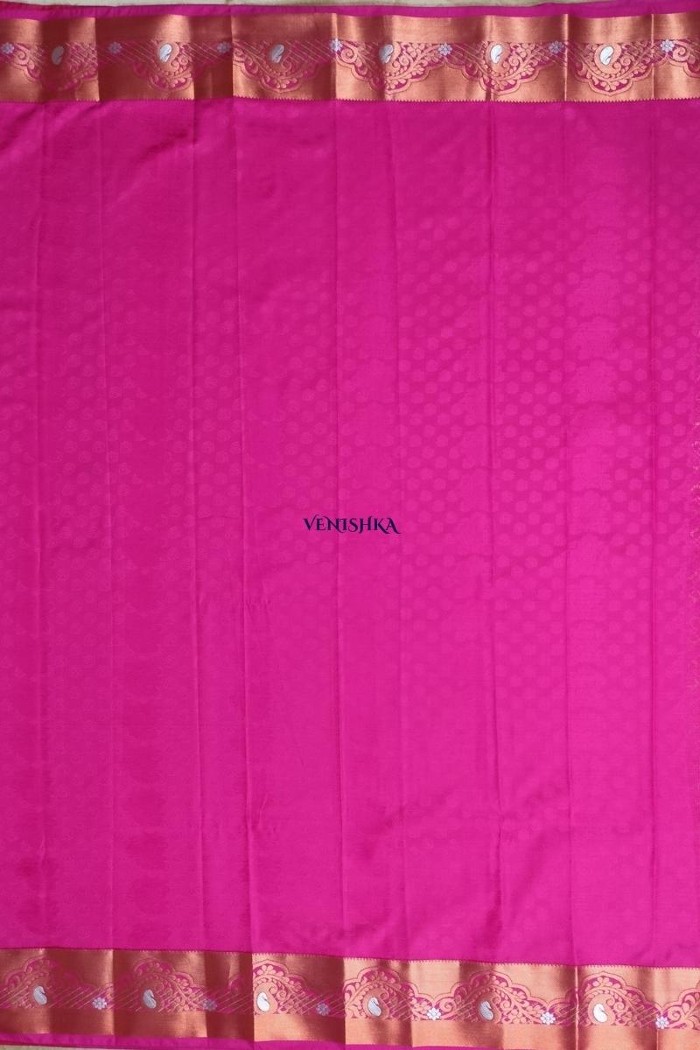 Kanjivaram Blended Silk Saree-Orange - 6