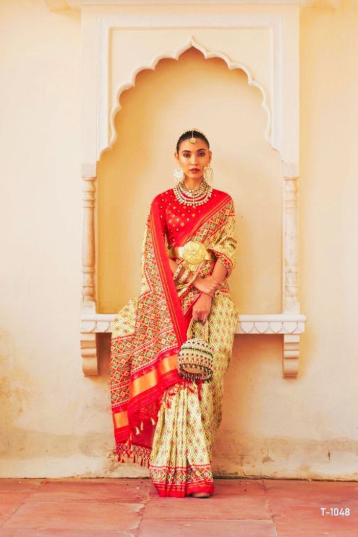 Tussar Silk Saree- Lime