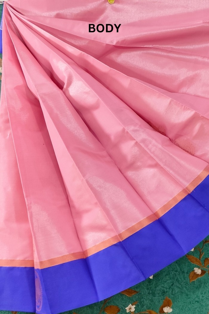 Tissue Silk Pink With Blue Shade - 3