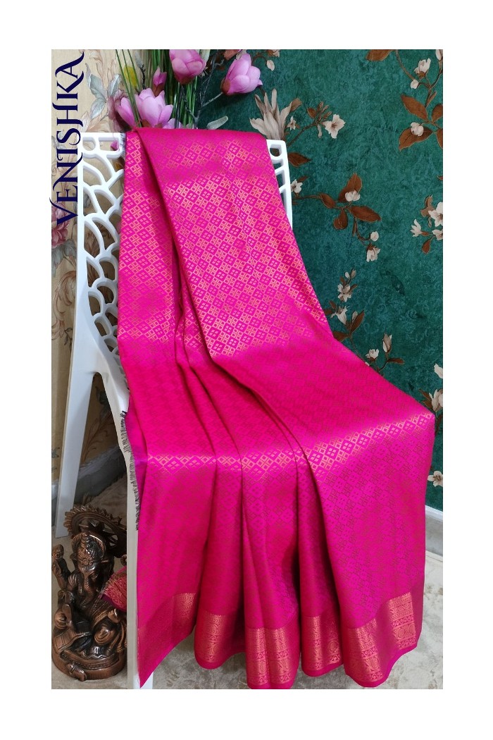 Kanjivaram Fancy Soft Silk Saree-Pink