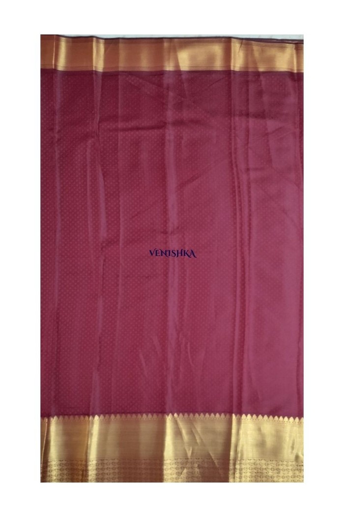 Kanjivaram Soft Silk Saree-Brown - 5