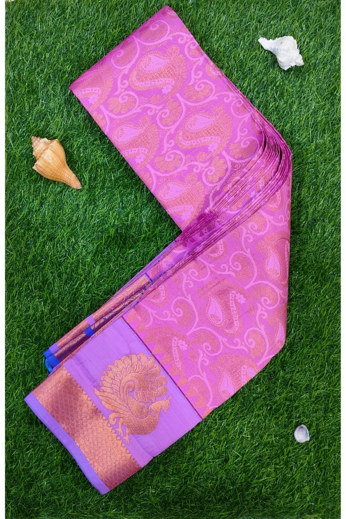 Fancy Silk Pink With Blue