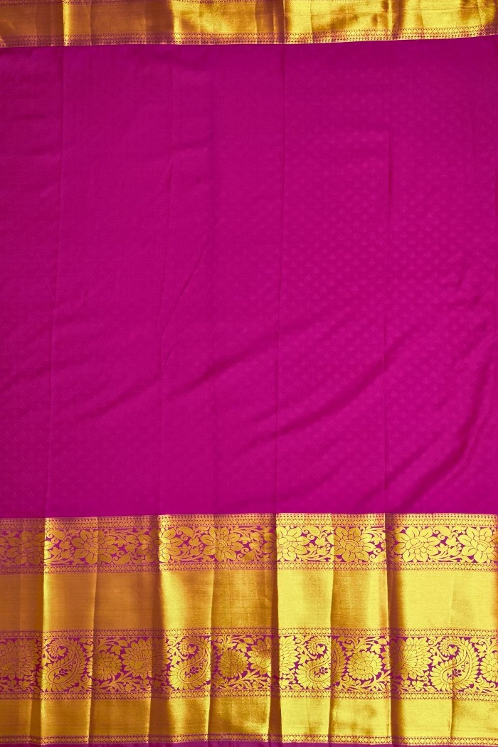 Kanjivaram Bridal Semi Silk Saree-Indigo Blue & Dark Pink