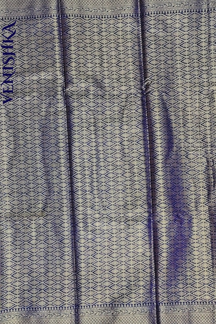 Handloom Semi Georgette Fancy Saree Blue - 4