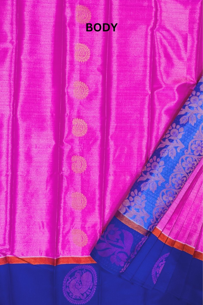 Tissue Silk Dark Pink With Blue Shade