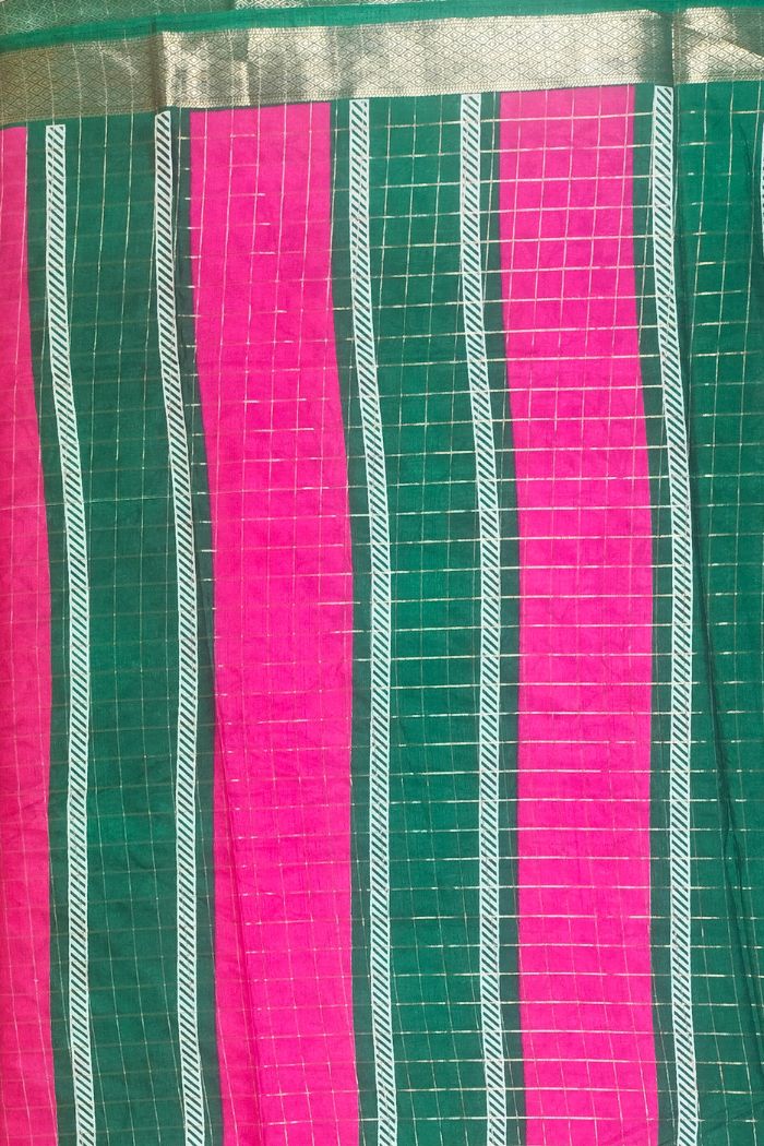 Dola Semi Silk Saree with Pink and Green - 3