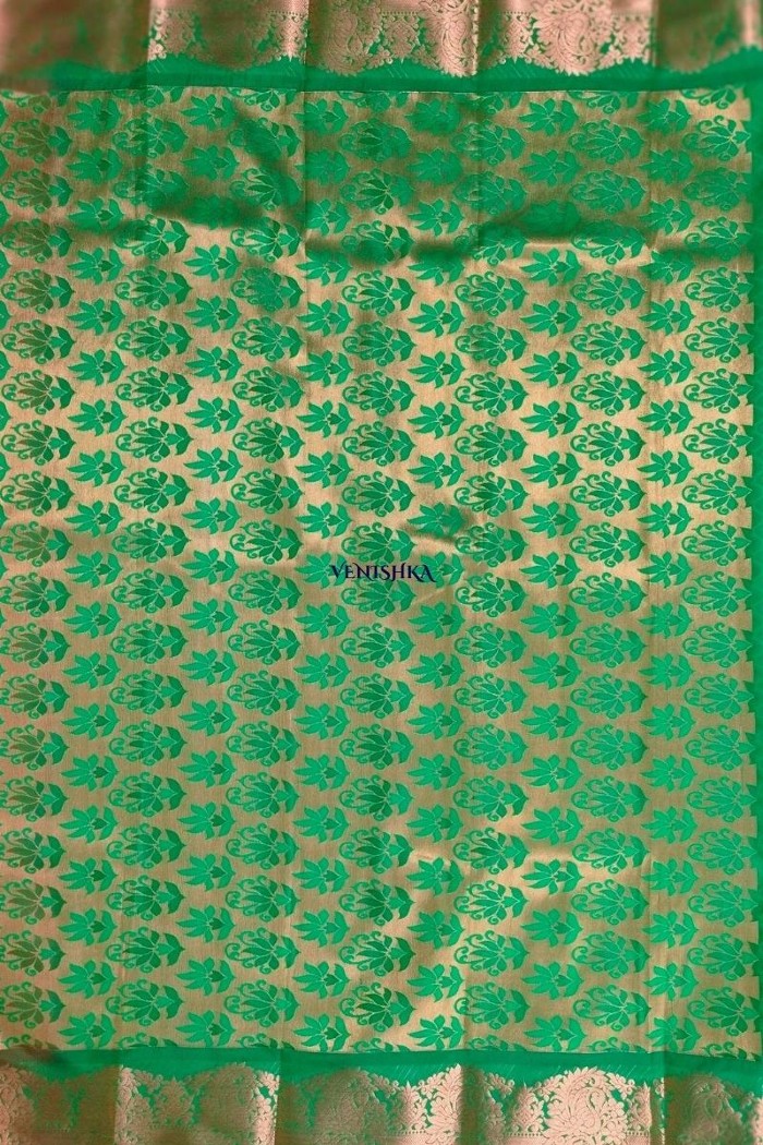 Kanjivaram Blended Silk Saree-Orange - 4