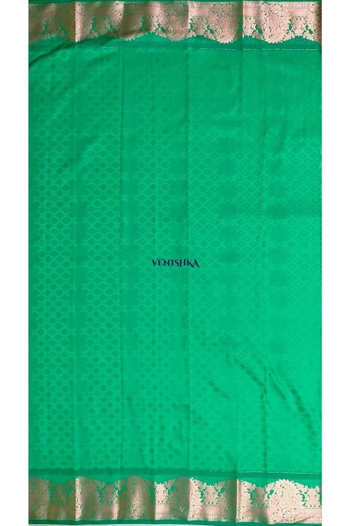Kanjivaram Blended Silk Saree-Orange - 5