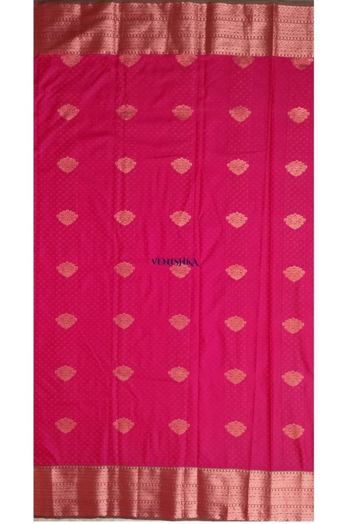 Kanjivaram Blended Silk Saree-Red - 4