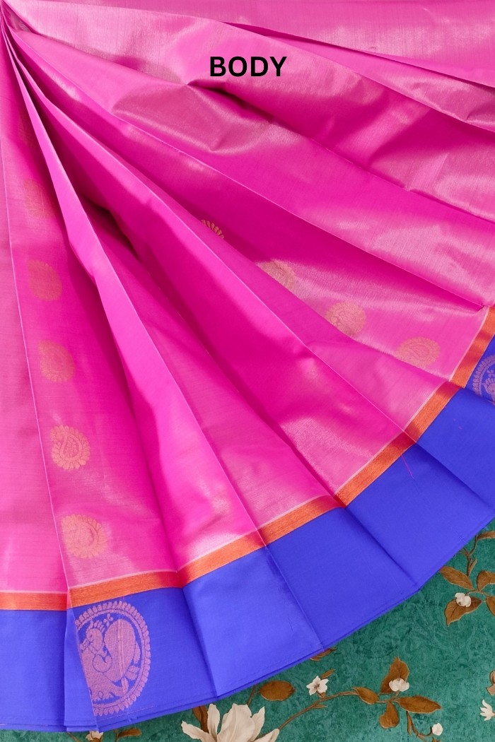 Tissue Silk Dark Pink With Blue Shade - 4