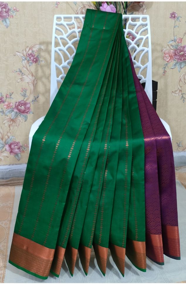 Fancy Soft Silk Green Star Buttas
