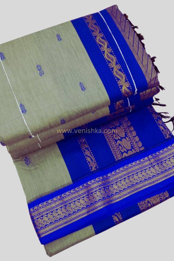 Kalyani Cotton Grey & Blue