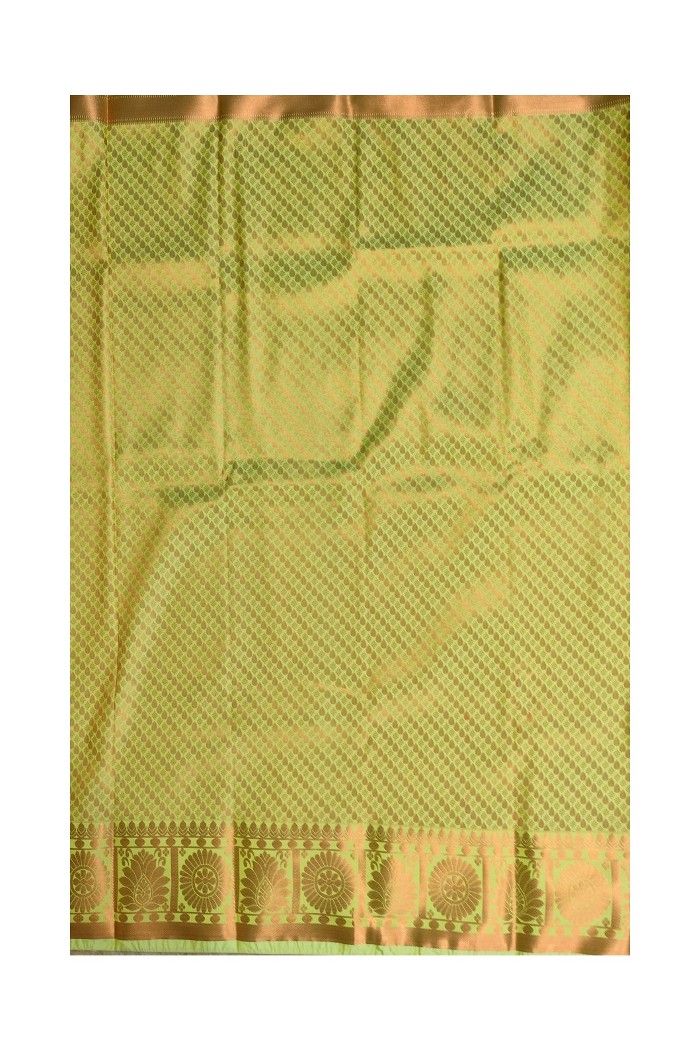 Kanjivaram Fancy Soft Silk Saree-Lemon Yellow - 5