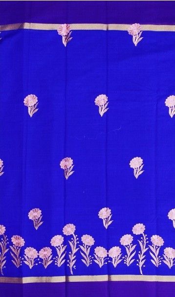 Silk Cotton Dark Blue With Purple