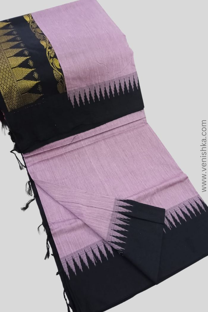 Elegant Lavender Kalyani Silk Cotton Saree