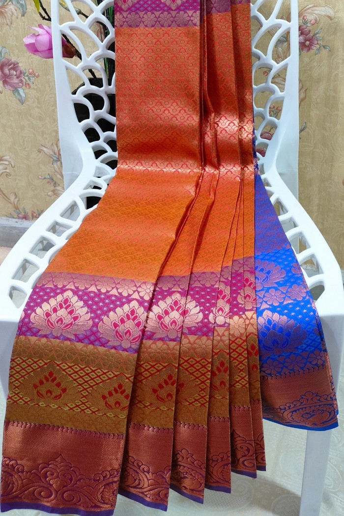 Fancy Silk Red With Blue Shade - 5