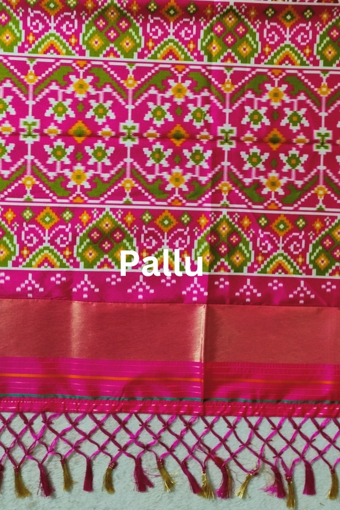 Tussar Silk Saree- Pink - 3