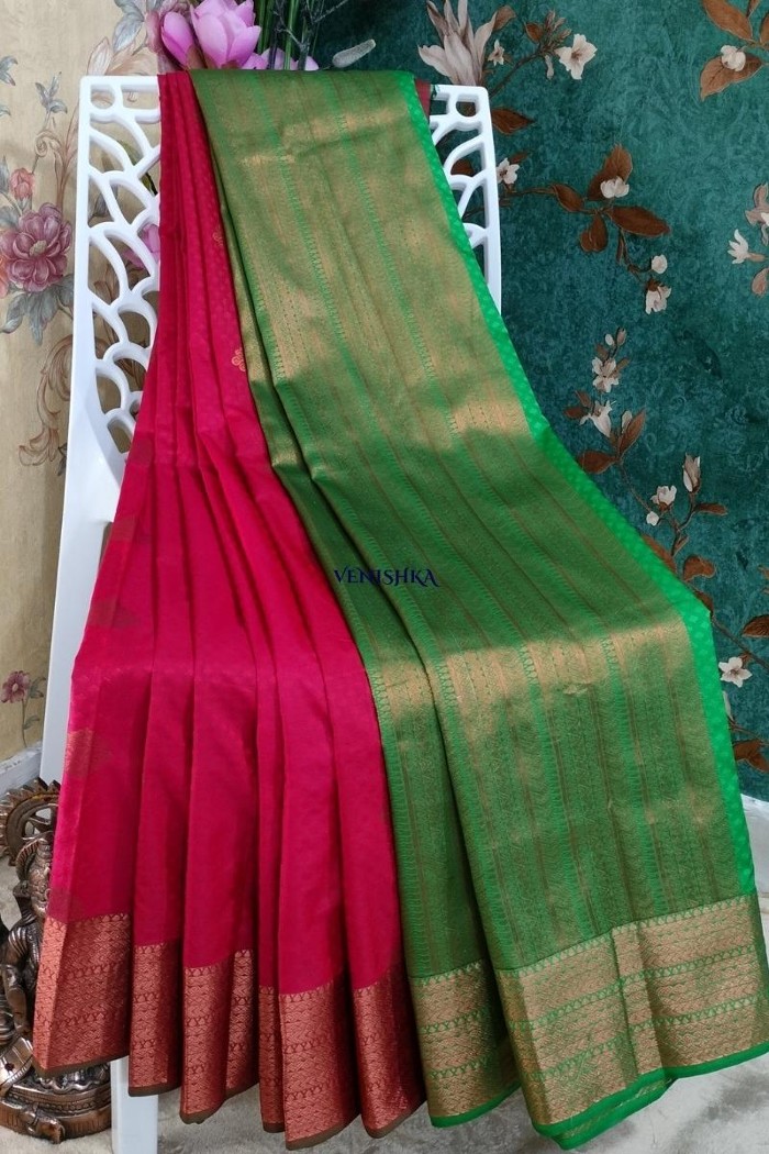 Kanjivaram Blended Silk Saree-Red