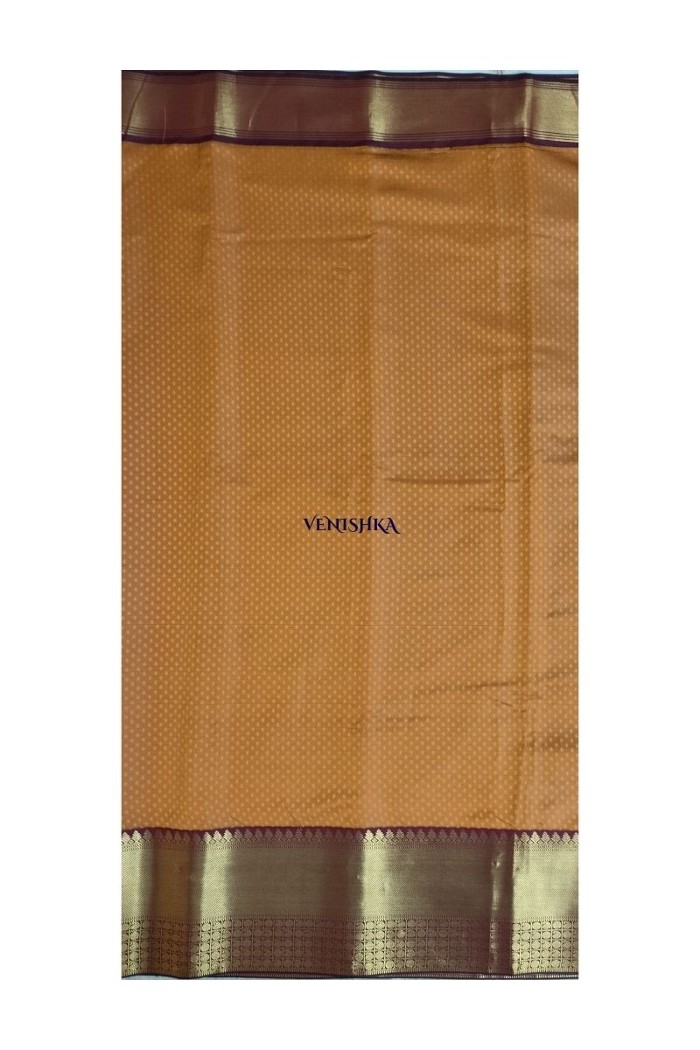 Kanjivaram Soft Silk Saree-Brown - 3