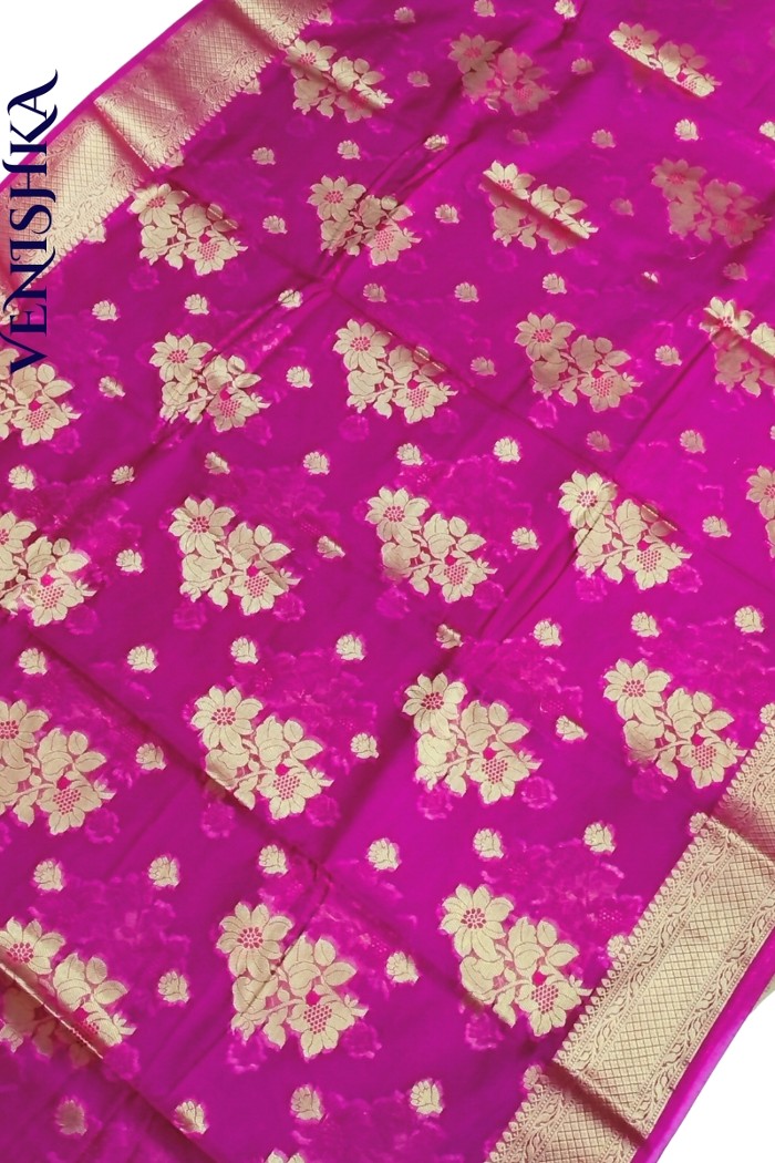 Handloom Semi Georgette Fancy Saree Light Pink - 3