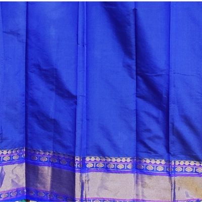Silk Cotton Orange With Blue - 3