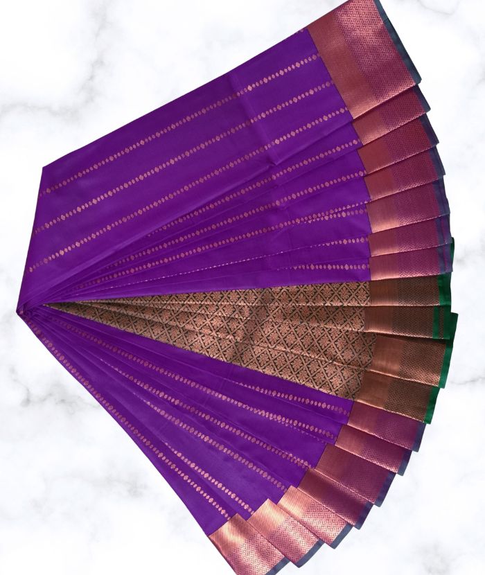 Fancy Soft Silk Purple Star Buttas - 4