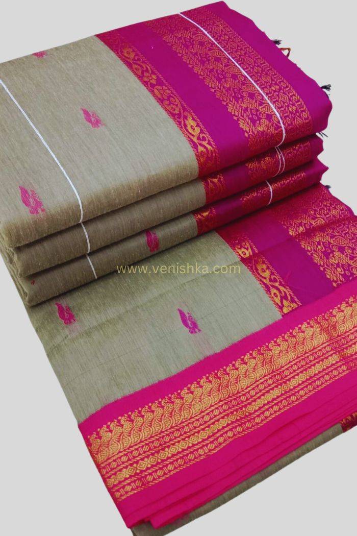 Kalyani Cotton Grey Pink