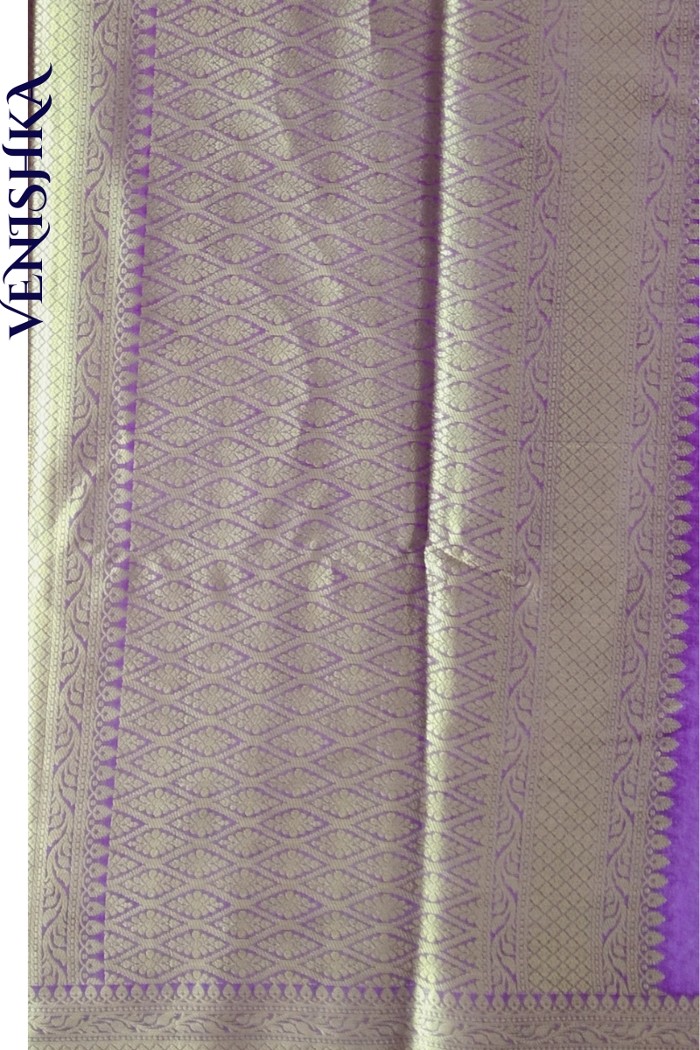 Handloom Semi Georgette Fancy Saree Purple - 4