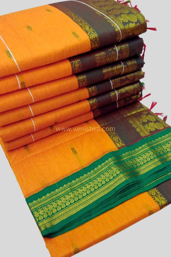 Kalyani Cotton Carrot Orange