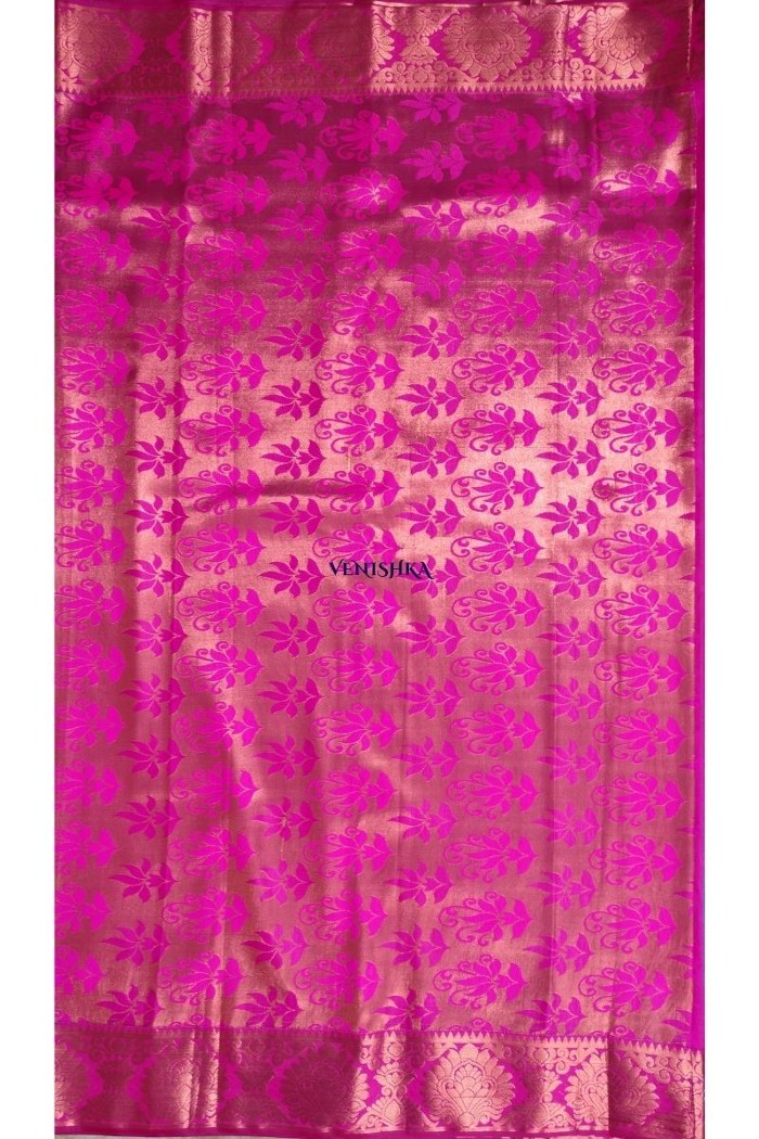 Kanjivaram Blended Silk Saree-Blue - 6