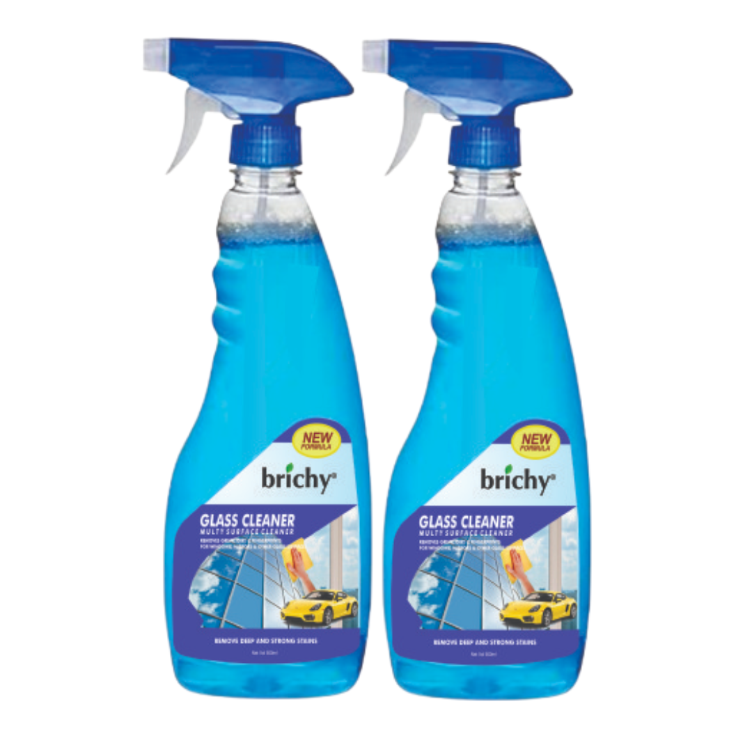 brichy Organic Enzyme based Glass & Multi Surface Spray Cleaner (Pack of 2) Eco-Friendly and Biodegradable | For Tap, Shower, Sink and Bathroom | Skin-Safe - 500ml