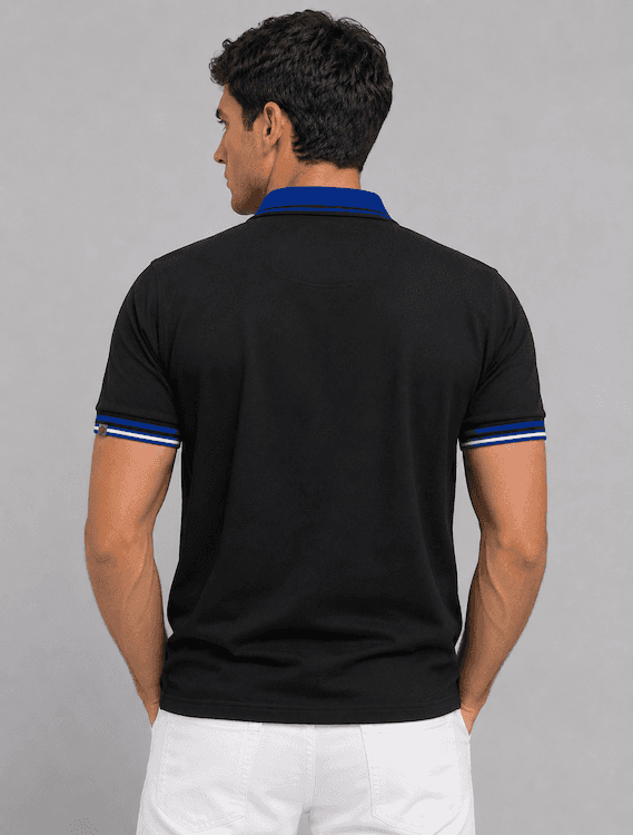 ODCC T02557 – Black Half-Zip Polo T-Shirt - 4