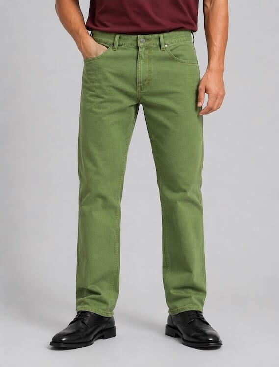 ODCC Men's Green Straight Fit Stretch Jeans | Premium Denim | J1783