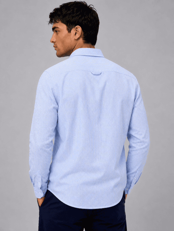 ODCC Sky Blue Textured Stripe Cotton Shirt RG1004 - 3