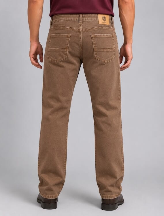 ODCC Men's Dark Khaki Straight Fit Stretch Denim Jeans | Premium | J1784 - 4