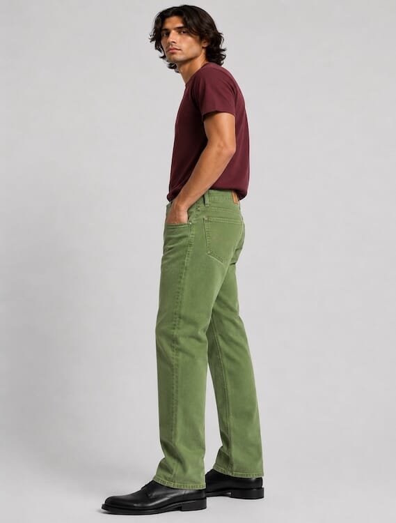 ODCC Men's Green Straight Fit Stretch Jeans | Premium Denim | J1783 - 2