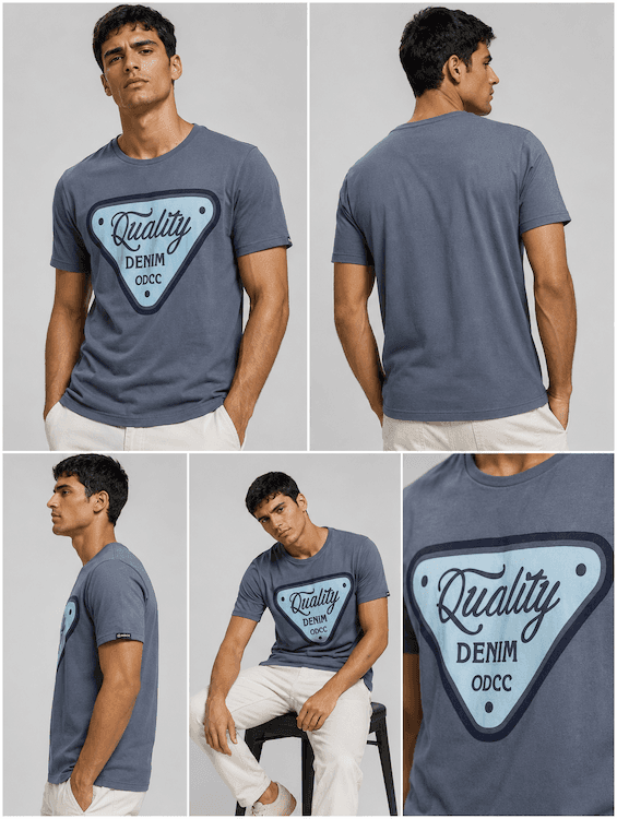 ODCC ROUND NECK PRINTED HALF SELEEVS T02530 - 5