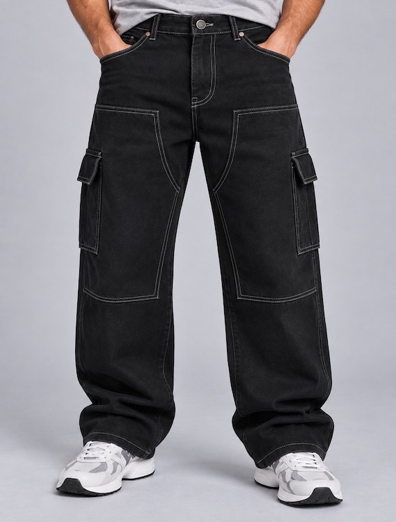 ODCC Black Raw Wash Denim Cargo – J1786
