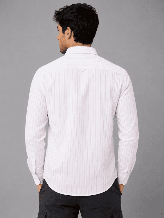 ODCC White Pink Stripe Cotton Shirt RG1005 - 6