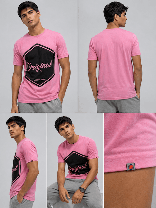 ODCC Original Graphic Printed Cotton Round Neck T-Shirt for Men – Dark Pink - 5